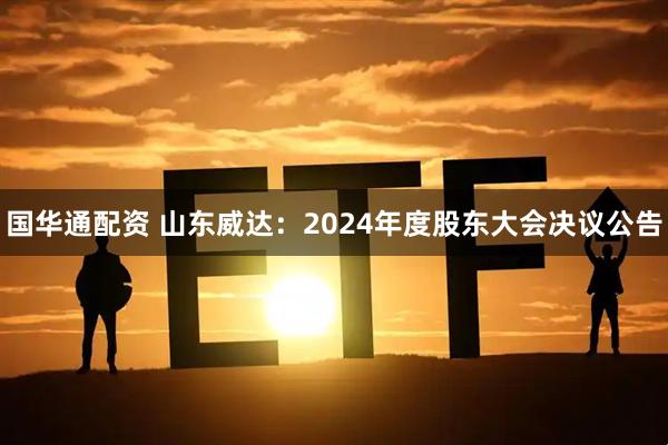 国华通配资 山东威达：2024年度股东大会决议公告