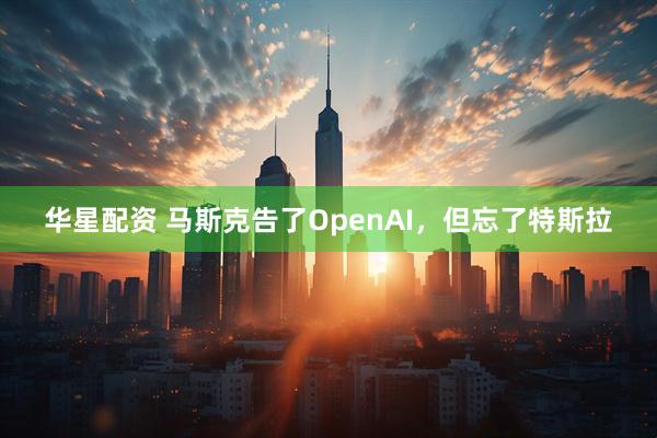 华星配资 马斯克告了OpenAI，但忘了特斯拉